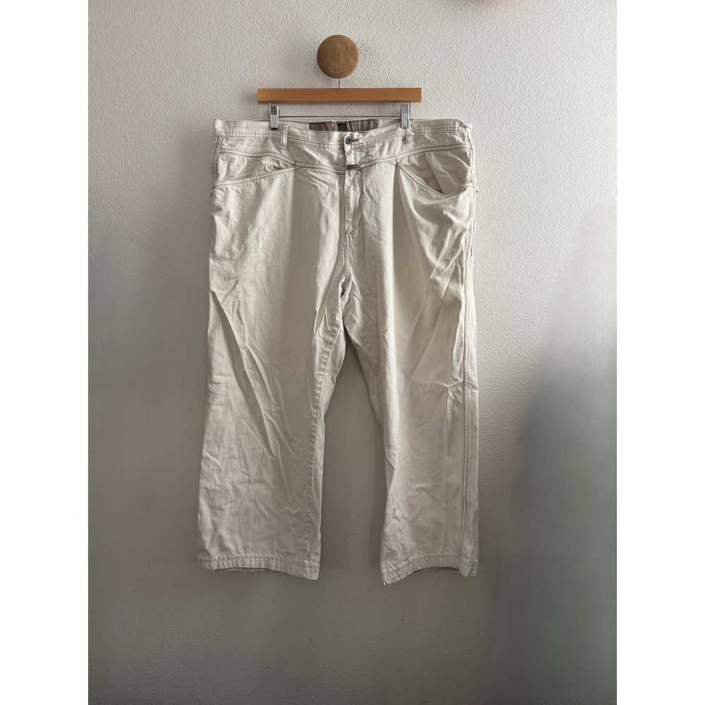 Marithe Francois Girbaud Baggy Jeans Cream Contrast Stitch Mens 44